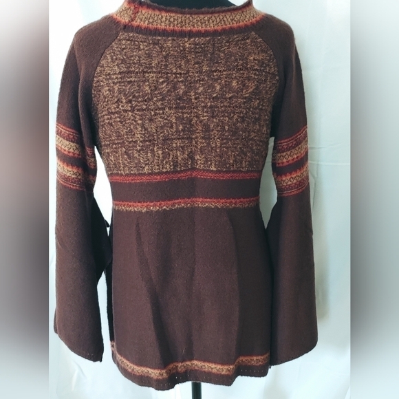 NWT Ethyl Womens Soft Knit Lightweight Brown Slit Kimono Sleeve Sweater sz Sm. - Picture 5 of 6
